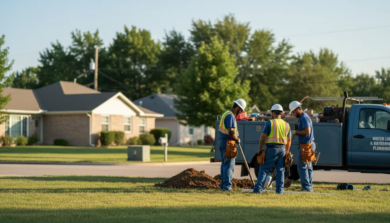 Residential water line and bathroom plumbing service in Minneola, KS